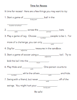 printable mad libs for fourth graders