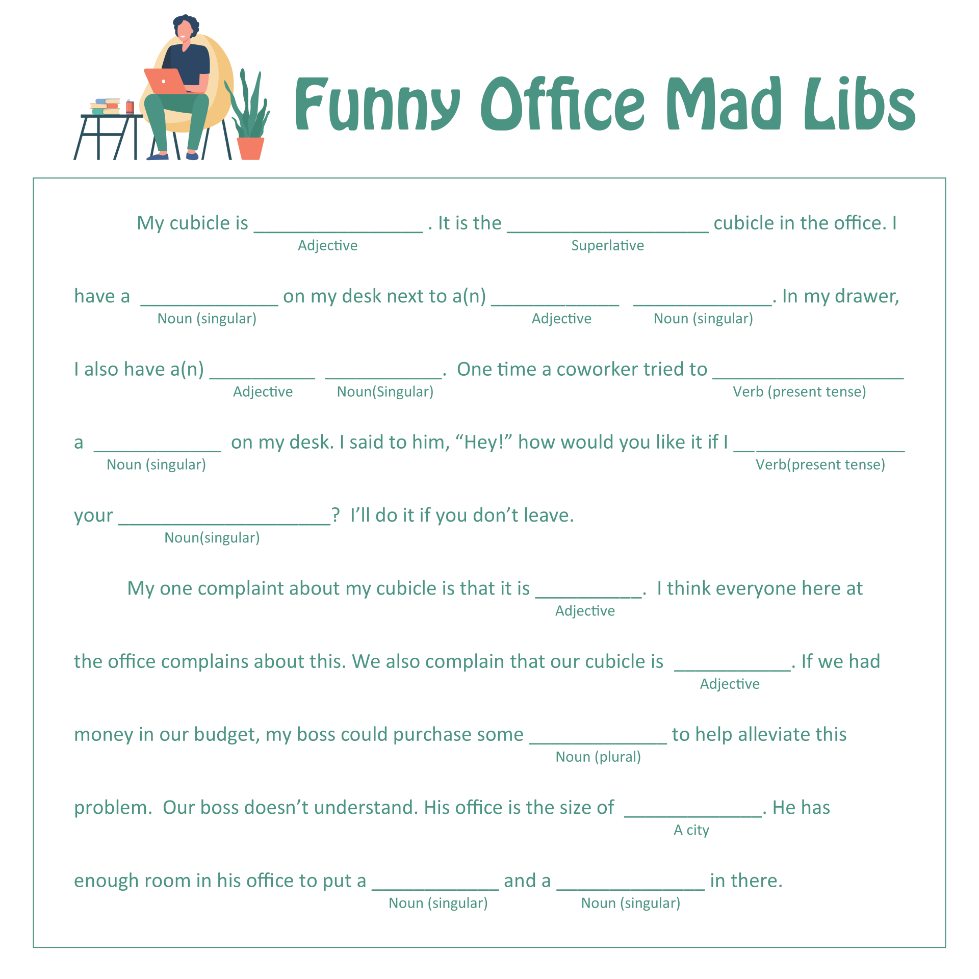 printable mad libs generator