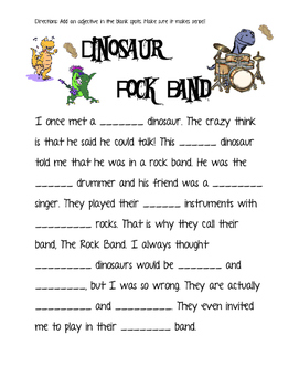 Mad libs for adjectives only | TPT