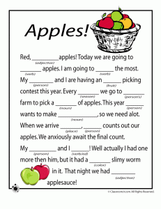 Free Fall Mad Libs for Kids