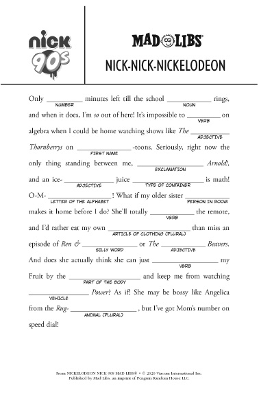Mad Libs Printables and Activities | Brightly