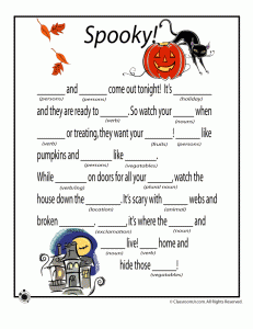 printable mad libs halloween