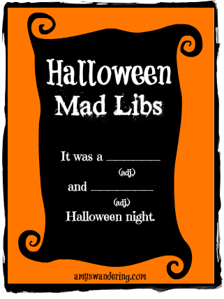 printable mad libs halloween