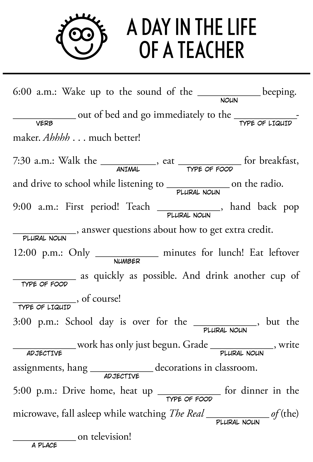 Office Mad Libs - 10 Free PDF Printables | Printablee