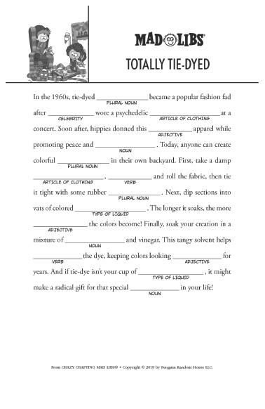 Mad Libs Printables and Activities | Brightly