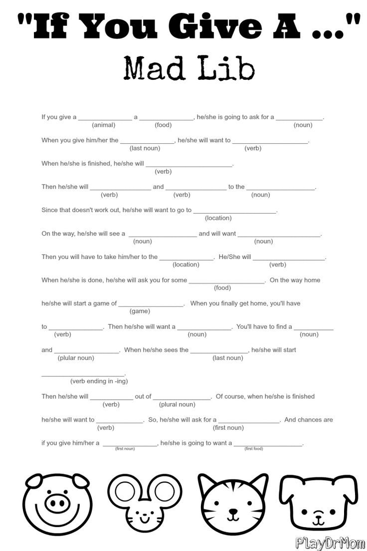 printable mad libs online