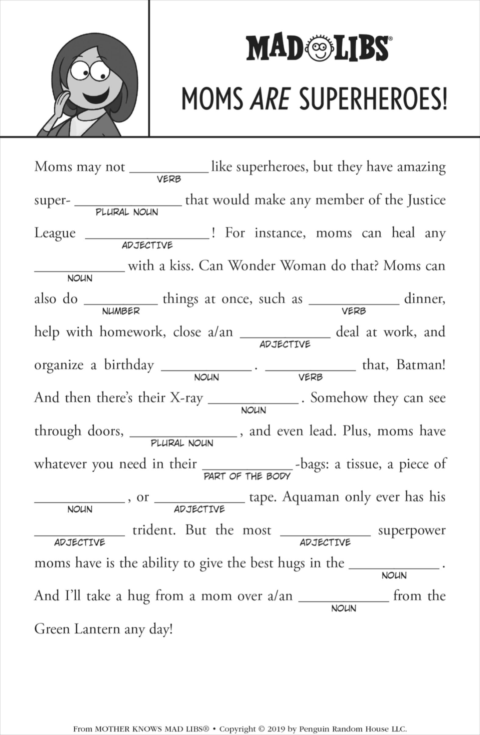 printable mad libs online