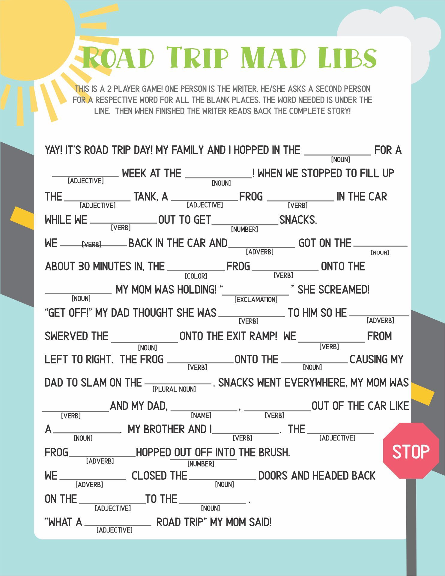 Camping Mad Libs - 20 Free PDF Printables | Printablee