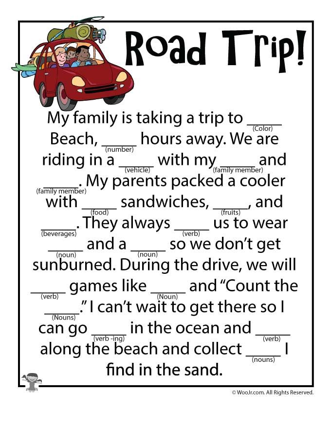 printable mad libs road trip