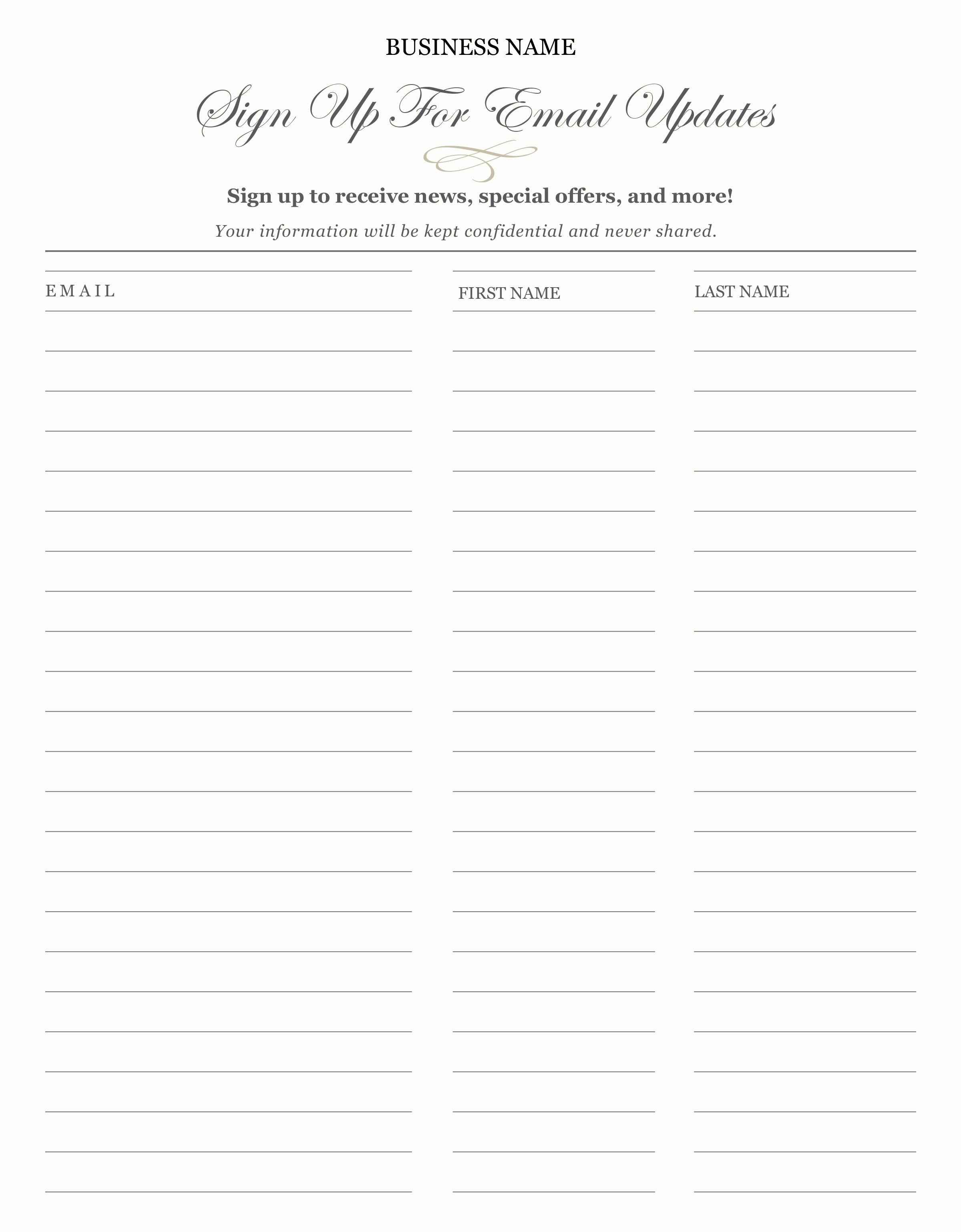 Free printable mailing list sign up sheet, Download Free printable ...