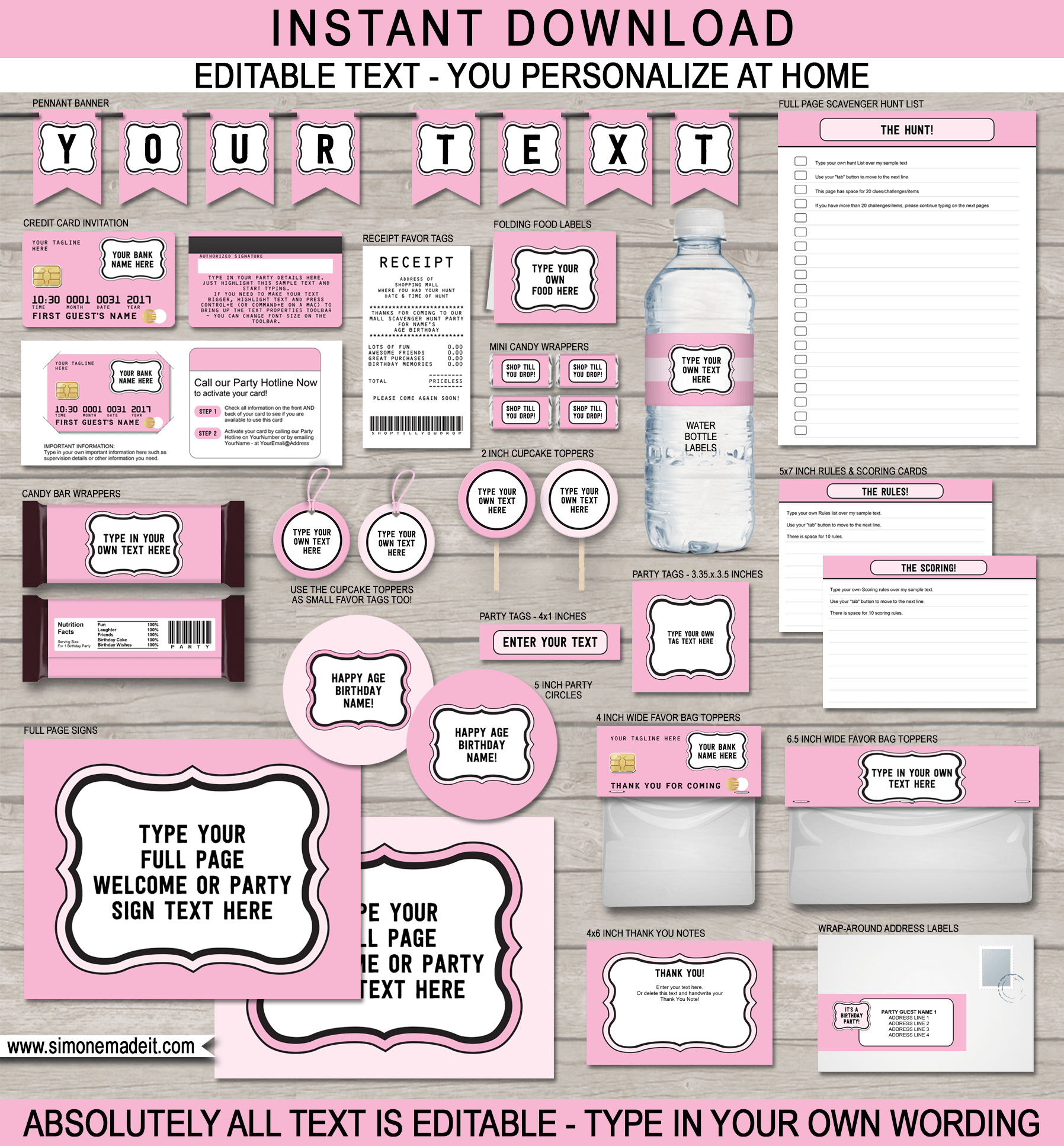 printable mall scavenger hunt list