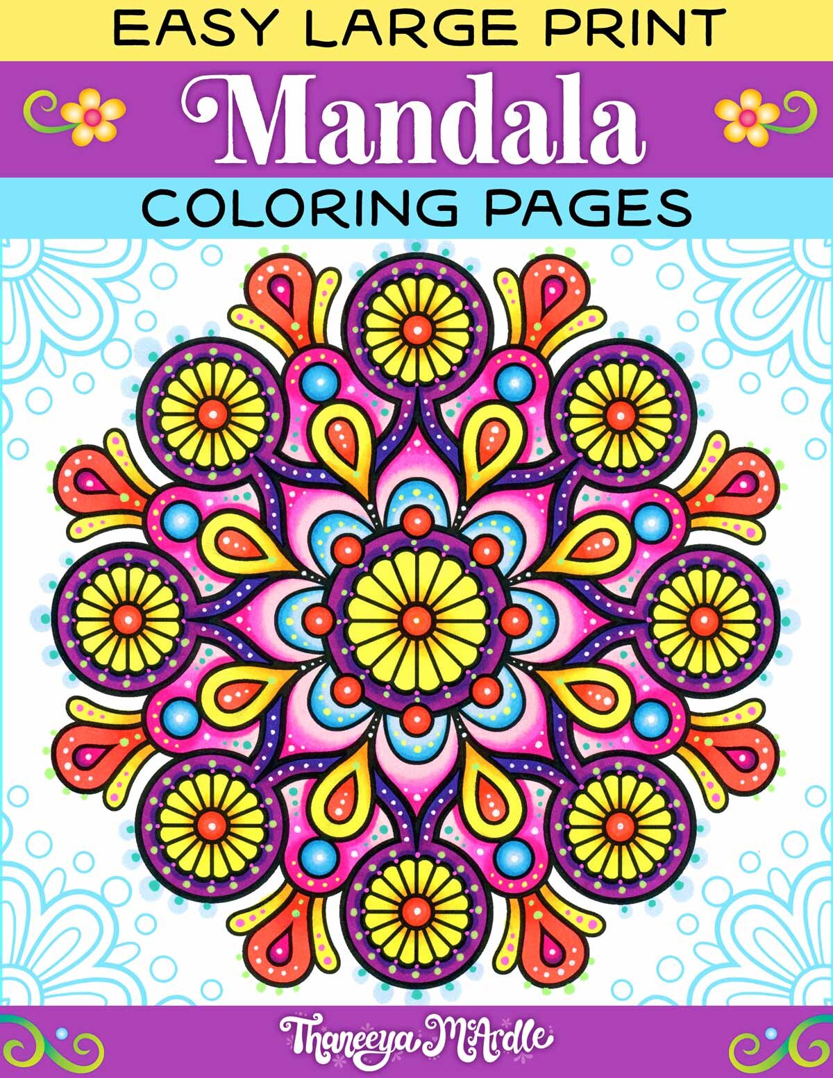 Easy Mandala Coloring Pages - Set of 12 Printable Mandala Coloring ...