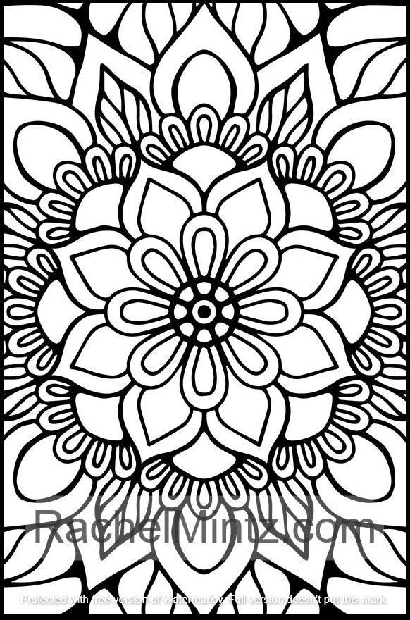 Large Print Mandala - Coloring (PDF Book)