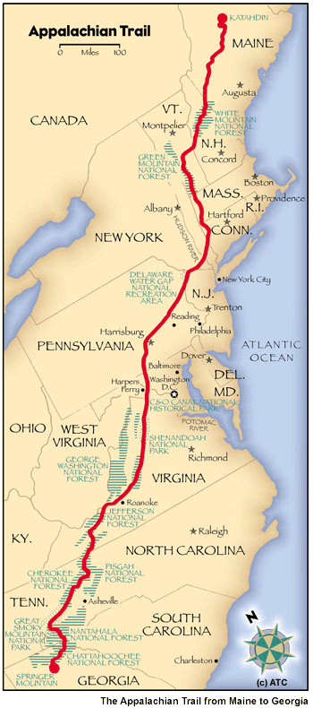 printable map appalachian trail