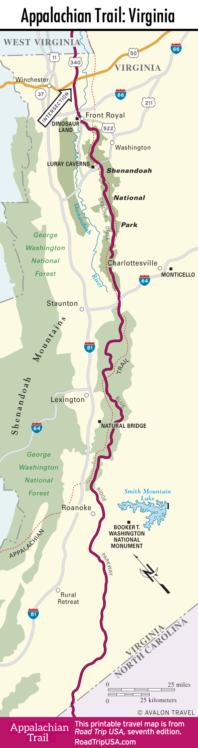 printable map appalachian trail