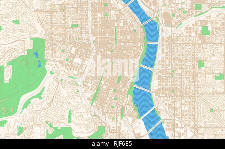 Portland Oregon printable map excerpt. This vector streetmap of ...