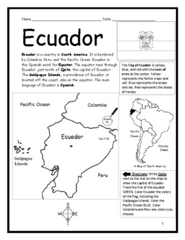 printable map ecuador