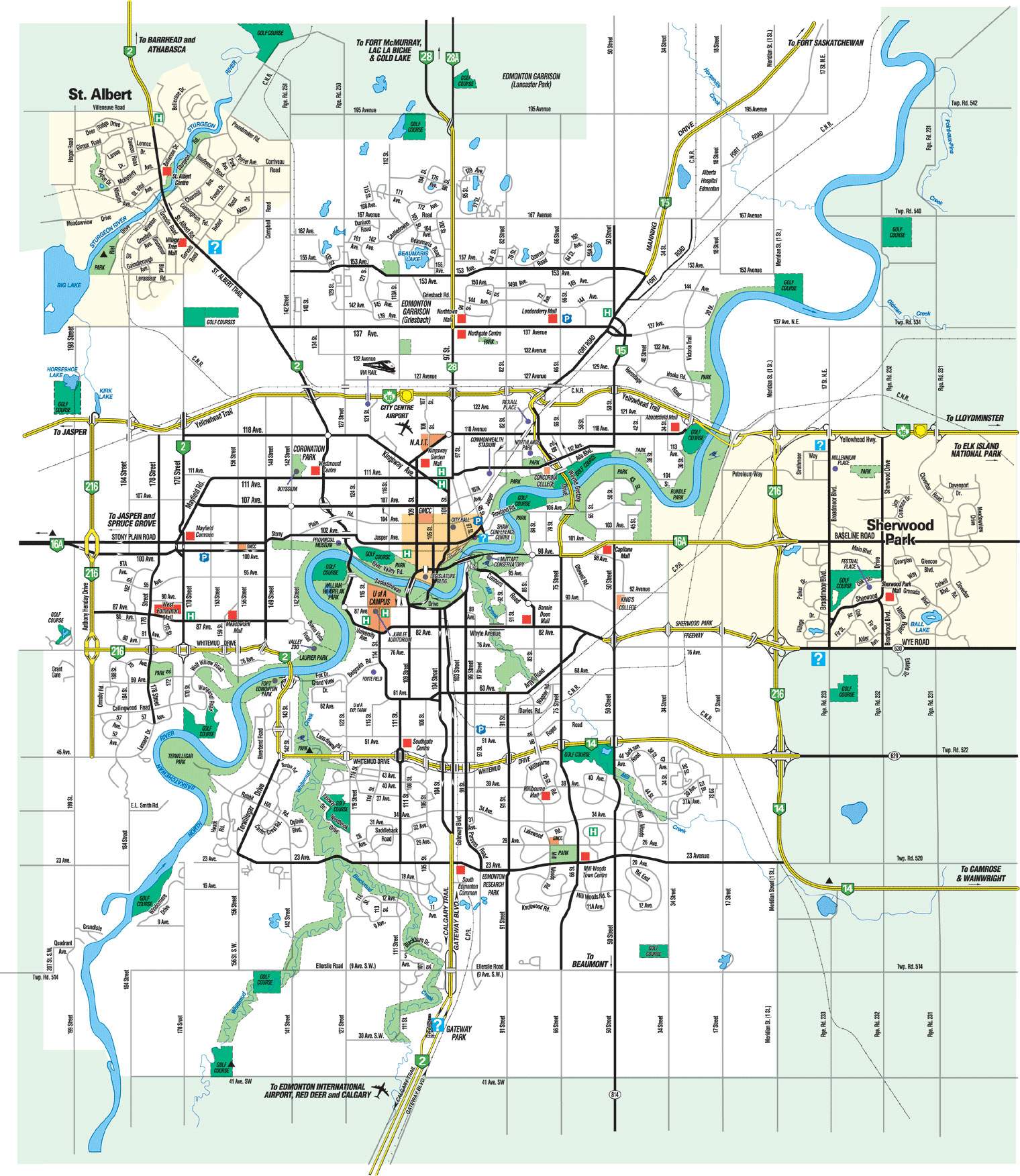 Large Edmonton Maps for Free Download and Print | High-Resolution ...