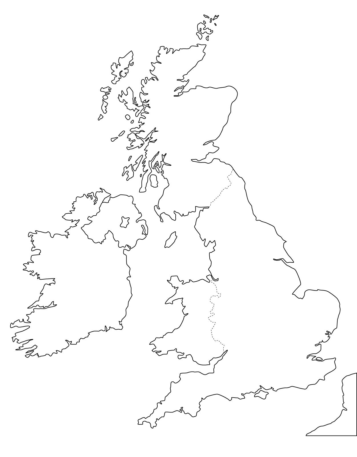Blank map of United Kingdom (UK): outline map and vector map of ...