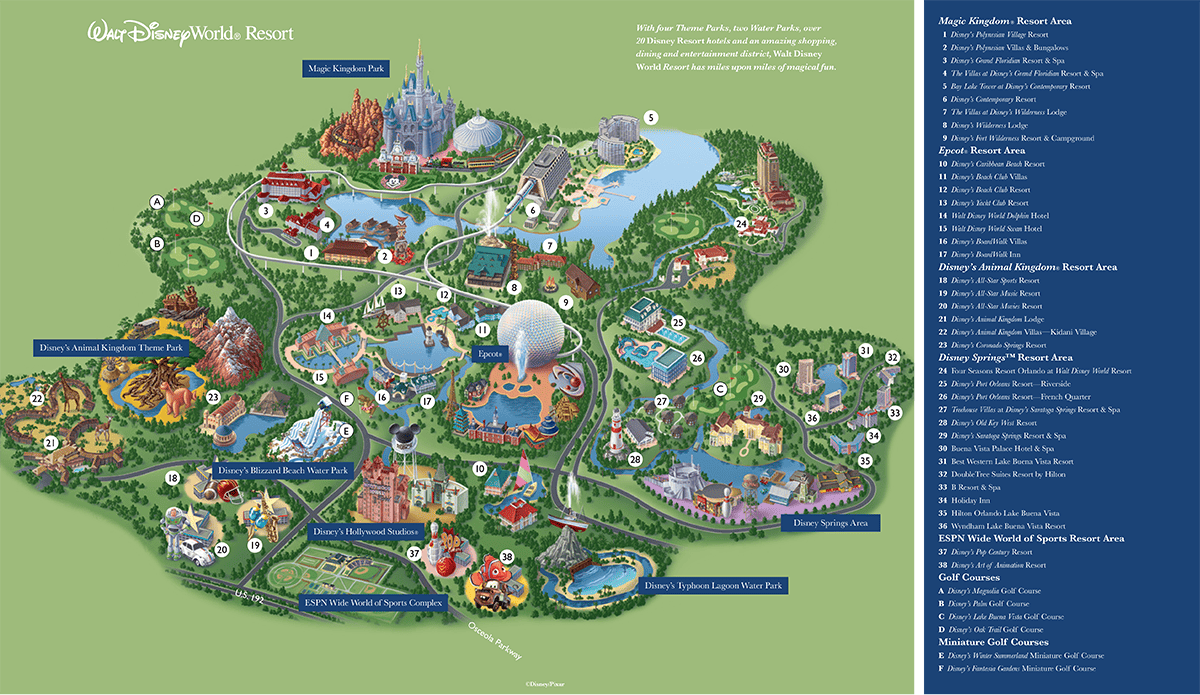 Disney World Maps - with Magic Kingdom map -