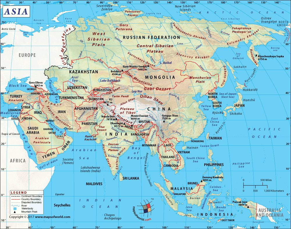 Map of Asia, Asia Map, Explore Asias Countries and More