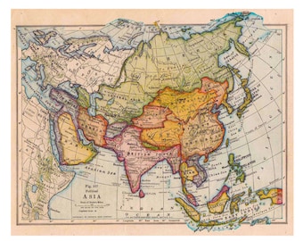 Printable Map of Asia in Gorgeous Colors, for Home Decor ...