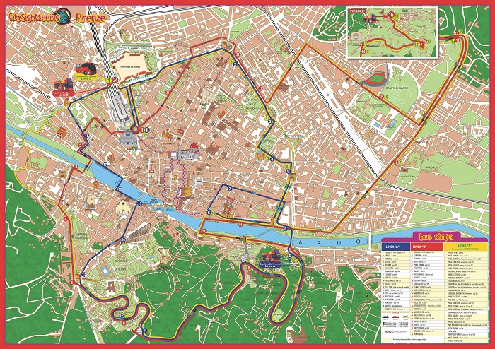Florence Attractions Map FREE PDF Tourist City Tours Map