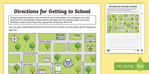 printable map for teaching directions