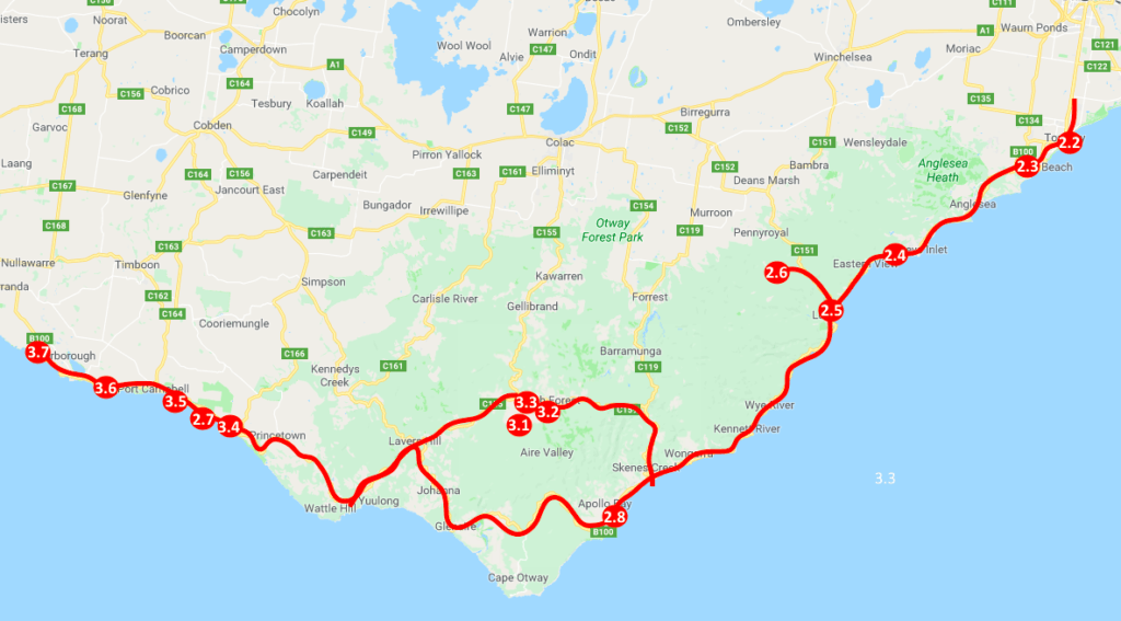 printable map great ocean road