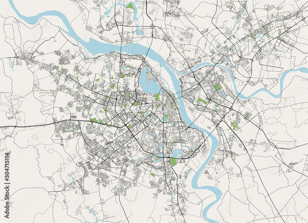 map of the city of Hanoi, Vietnam Stock-Vektorgrafik | Adobe Stock