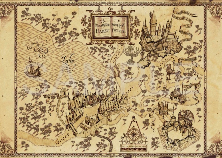 Harry Potter Marauders Map In Kraft Paper ~ Large ~ 72 cm x 26 cm ...