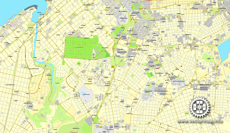 Havana, Cuba, printable vector street City Plan map, full editable ...