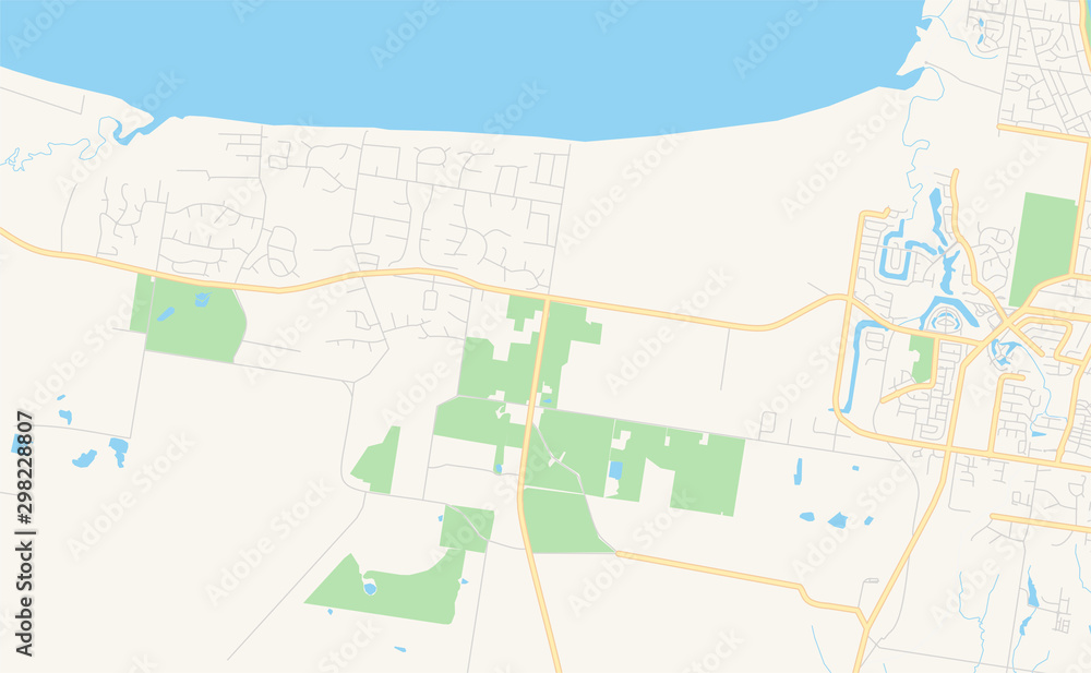 Printable street map of Hervey Bay, Australia Stock Vector | Adobe ...
