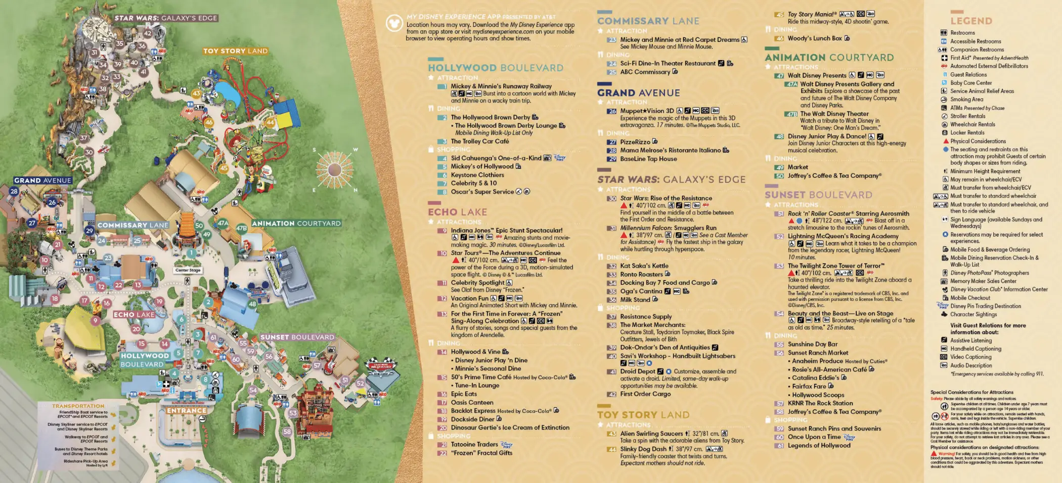 Disney Hollywood Studios Map and Brochure (1989 - 2024 ...