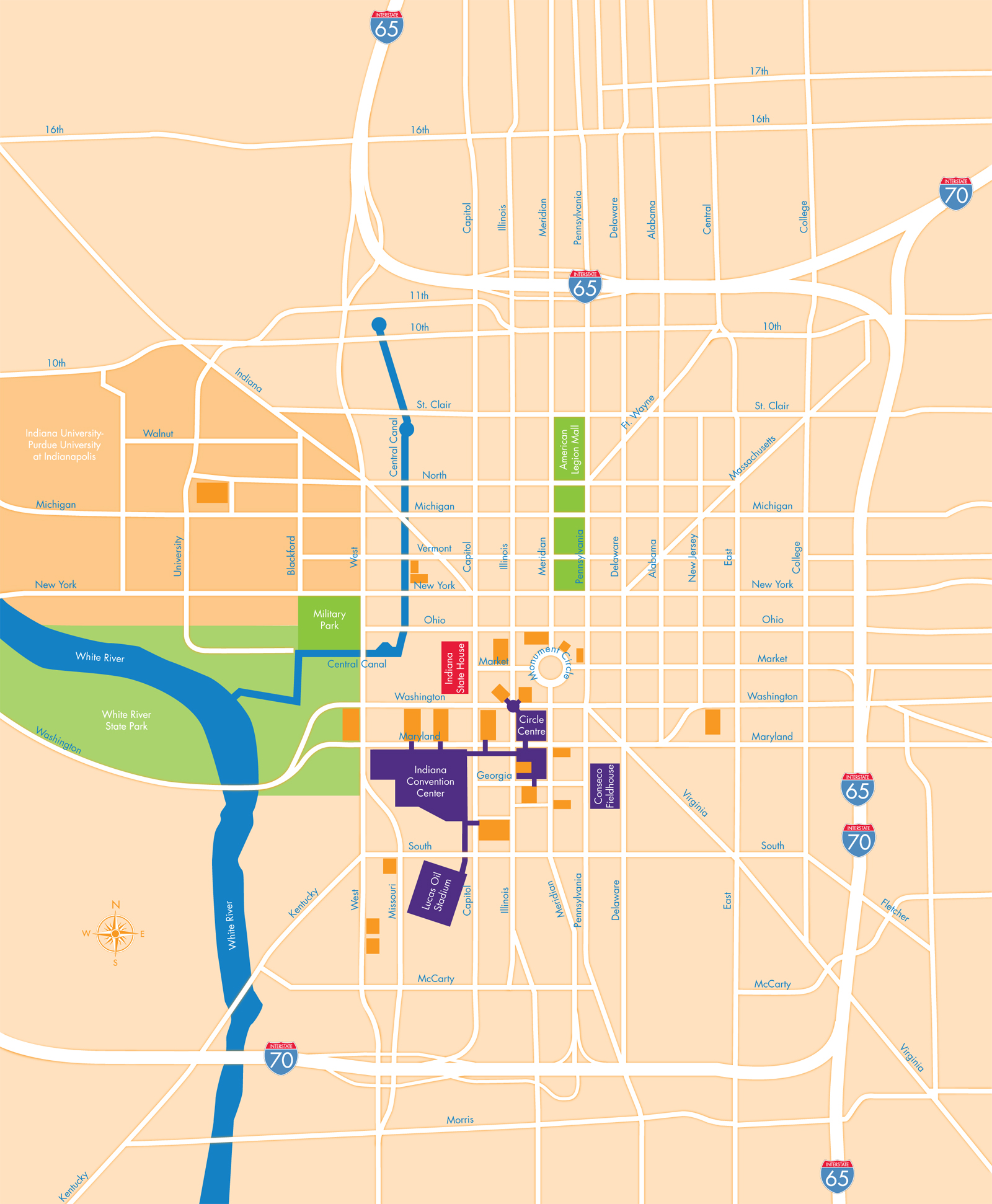 INDIANAPOLIS &  DOWNTOWN STREET MAP