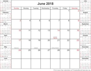June 2018 Printable Blank Calendar - Printable Blank Calendar.org
