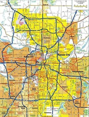 KANSAS CITY MISSOURI MAP GLOSSY POSTER PICTURE PHOTO BANNER PRINT ...