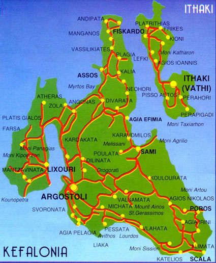 Map of Kefalonia