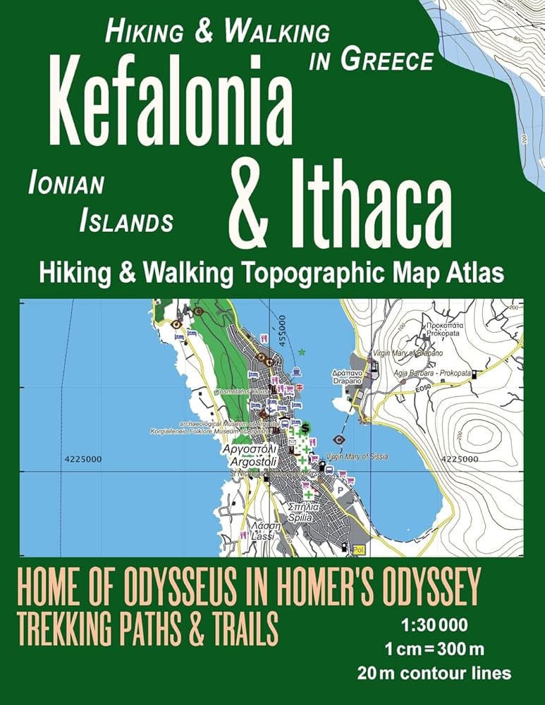 Kefalonia &  Ithaca Hiking &  Walking Topographic Map Atlas 1:30000 ...
