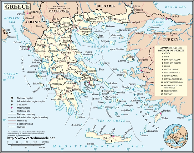 Map Greece, Country Map Greece