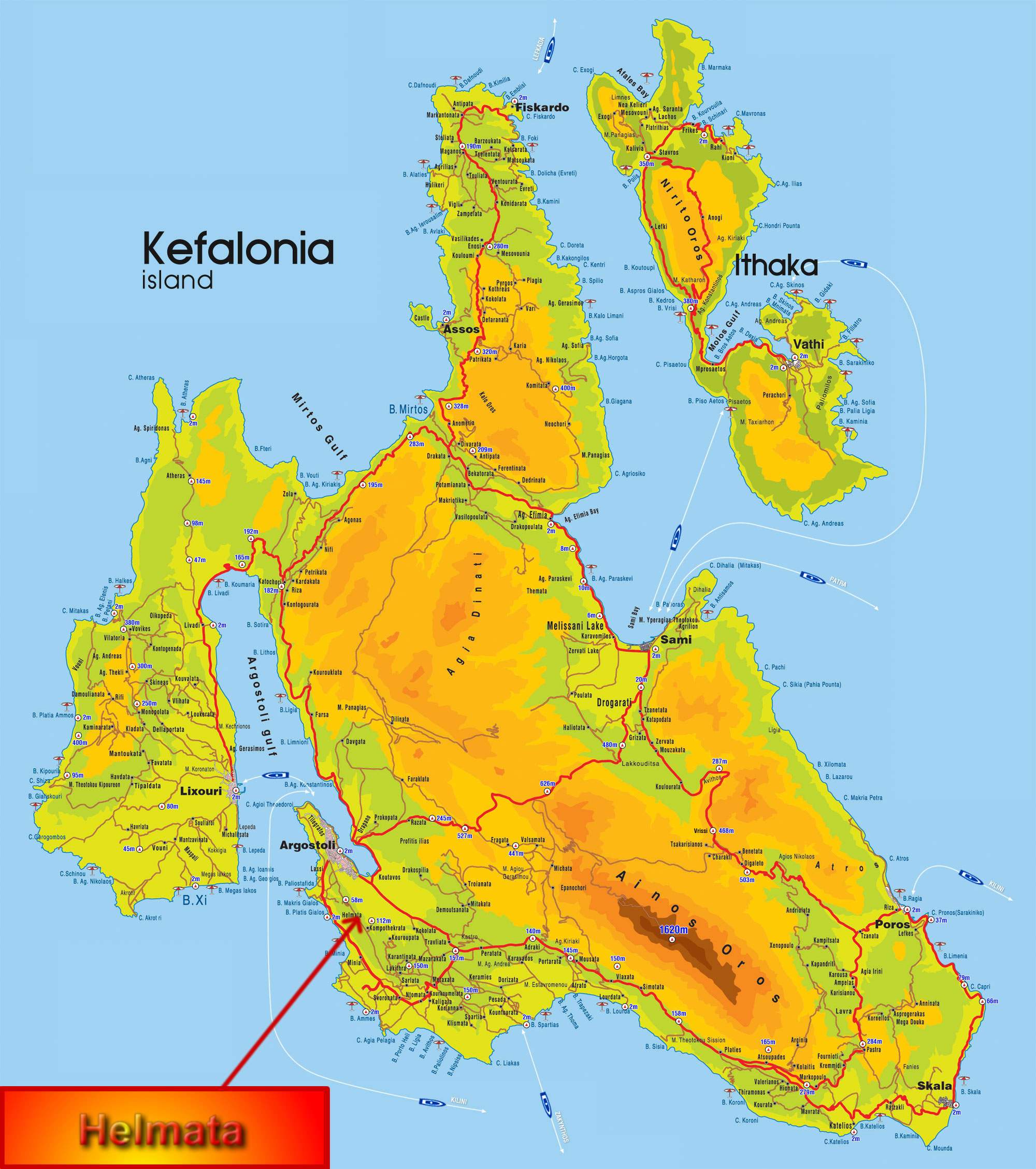 Large Kefallonia Maps for Free Download and Print | High ...