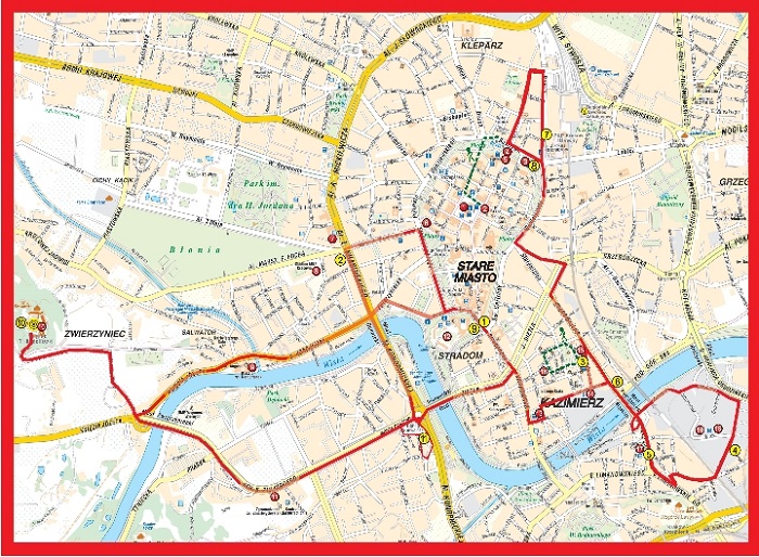 Krakow Attractions Map | FREE PDF Tourist City Tours Map Krakow 2024
