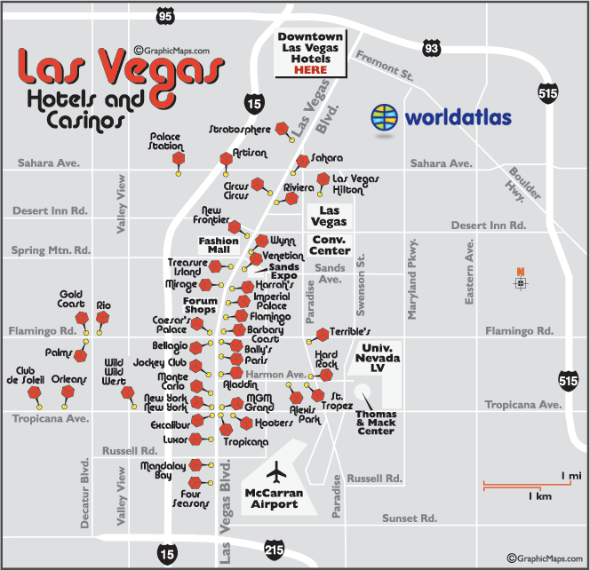 printable map las vegas strip
