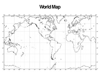 World map longitude latitude map by Stevens Social Studies | TPT