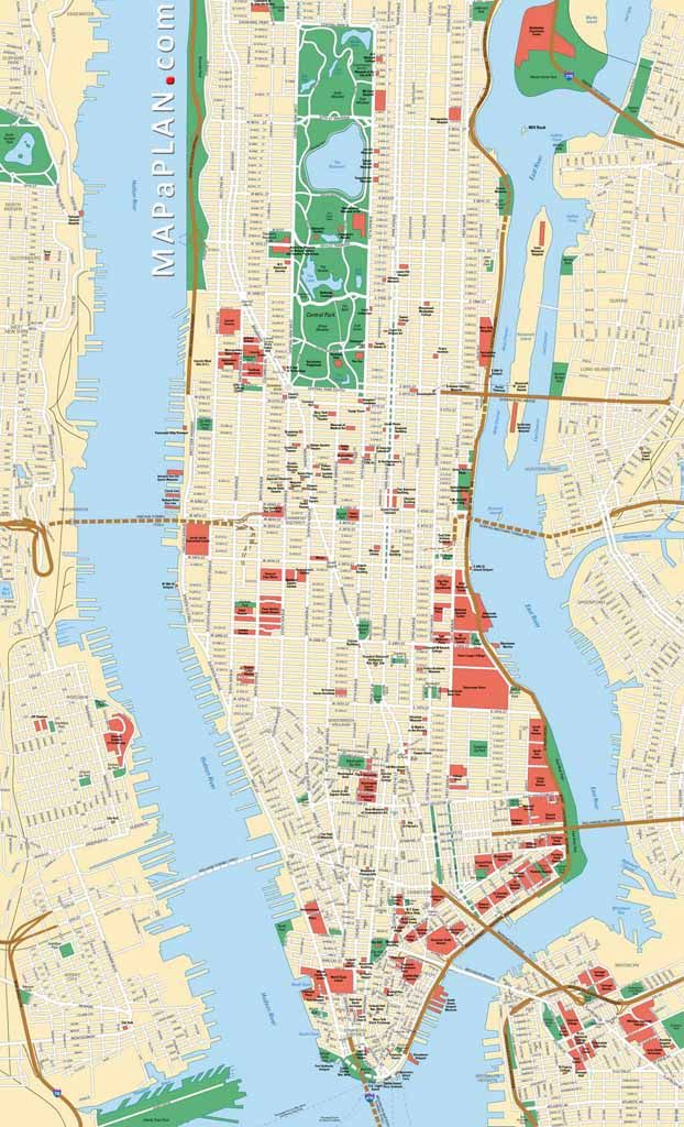 Maps of New York top tourist attractions - Free, printable