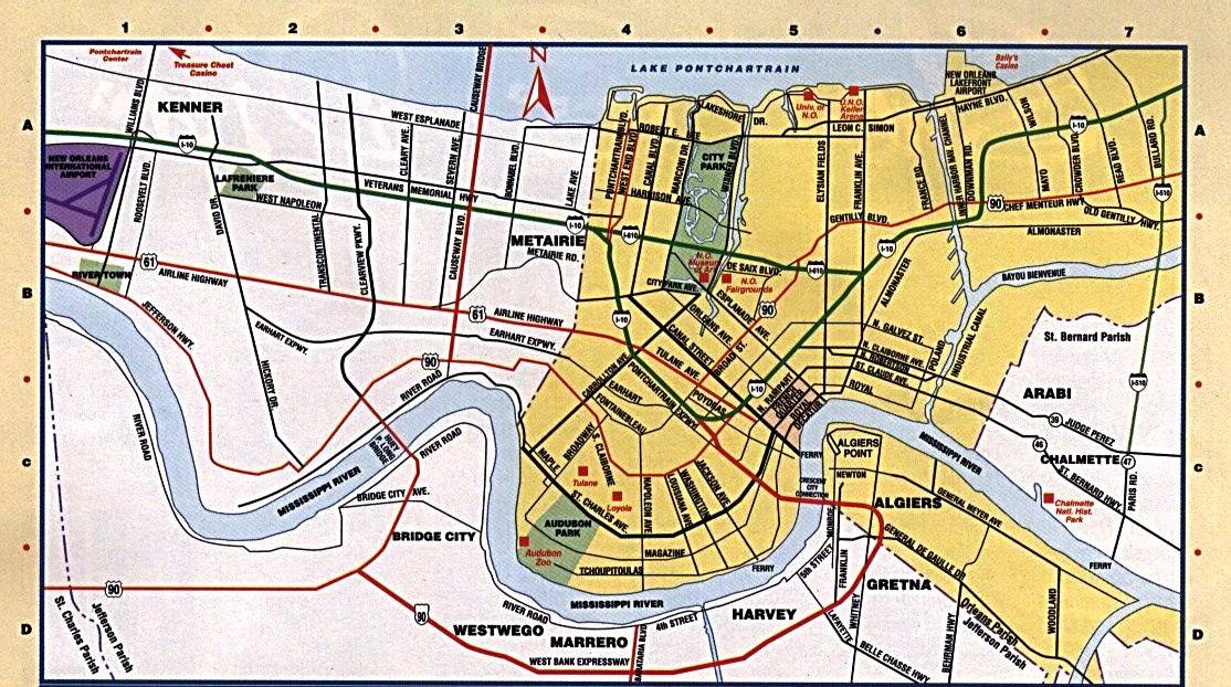Large New Orleans Maps for Free Download and Print | High ...