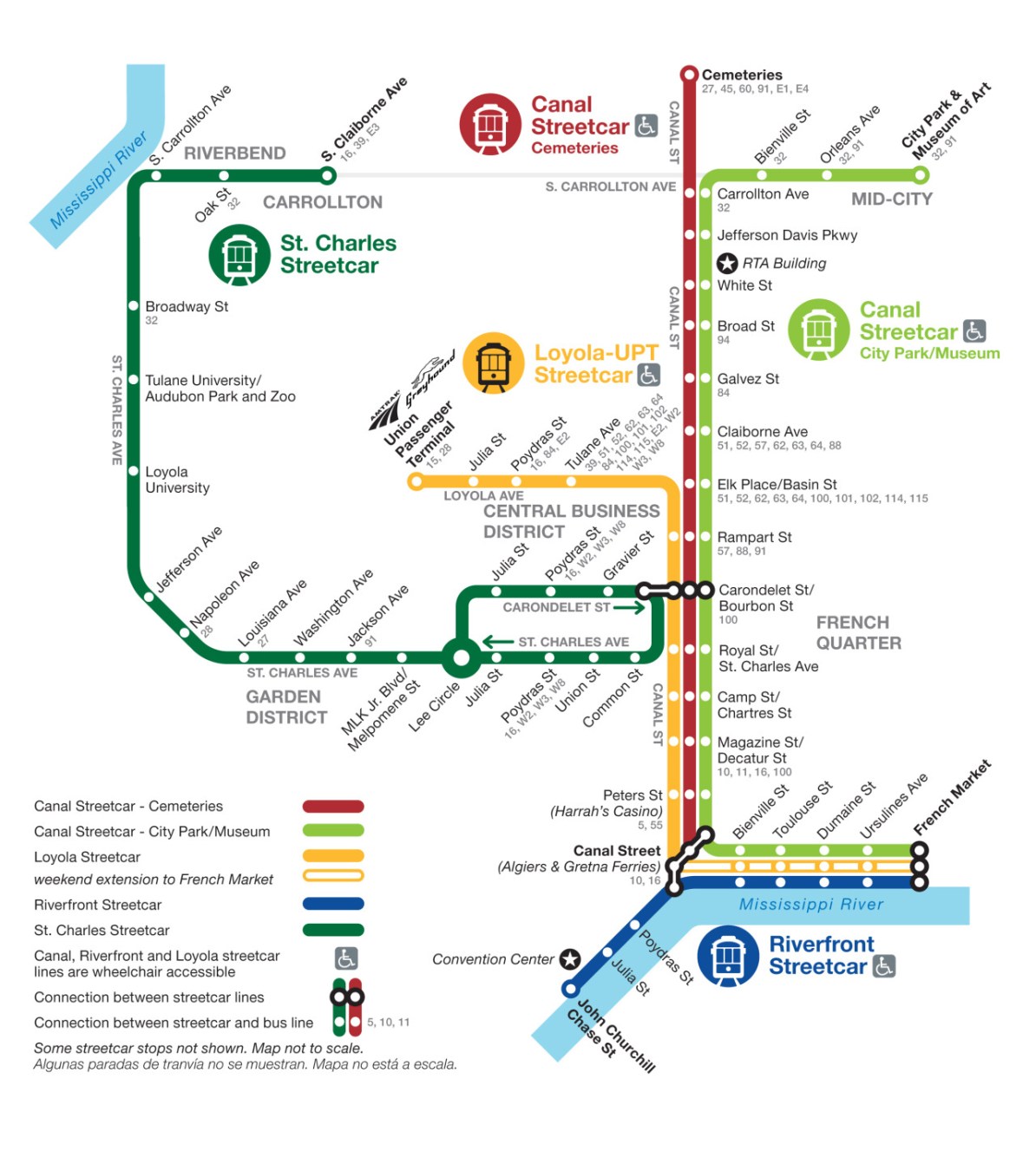 Transit Maps: Official Map: Streetcar Network, New Orleans, 2013