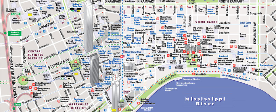 New Orleans Map by VanDam | New Orleans StreetSmart Map | City ...