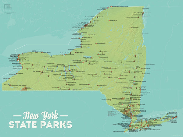 New York State Parks Map 18x24 Poster - Best Maps Ever