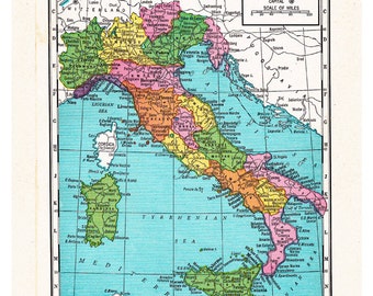 1959 Northern Italy Vintage Map  
